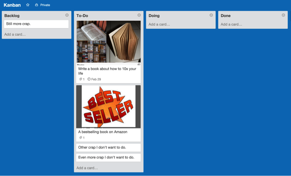 your own personal kanban board to help optimize your workflow